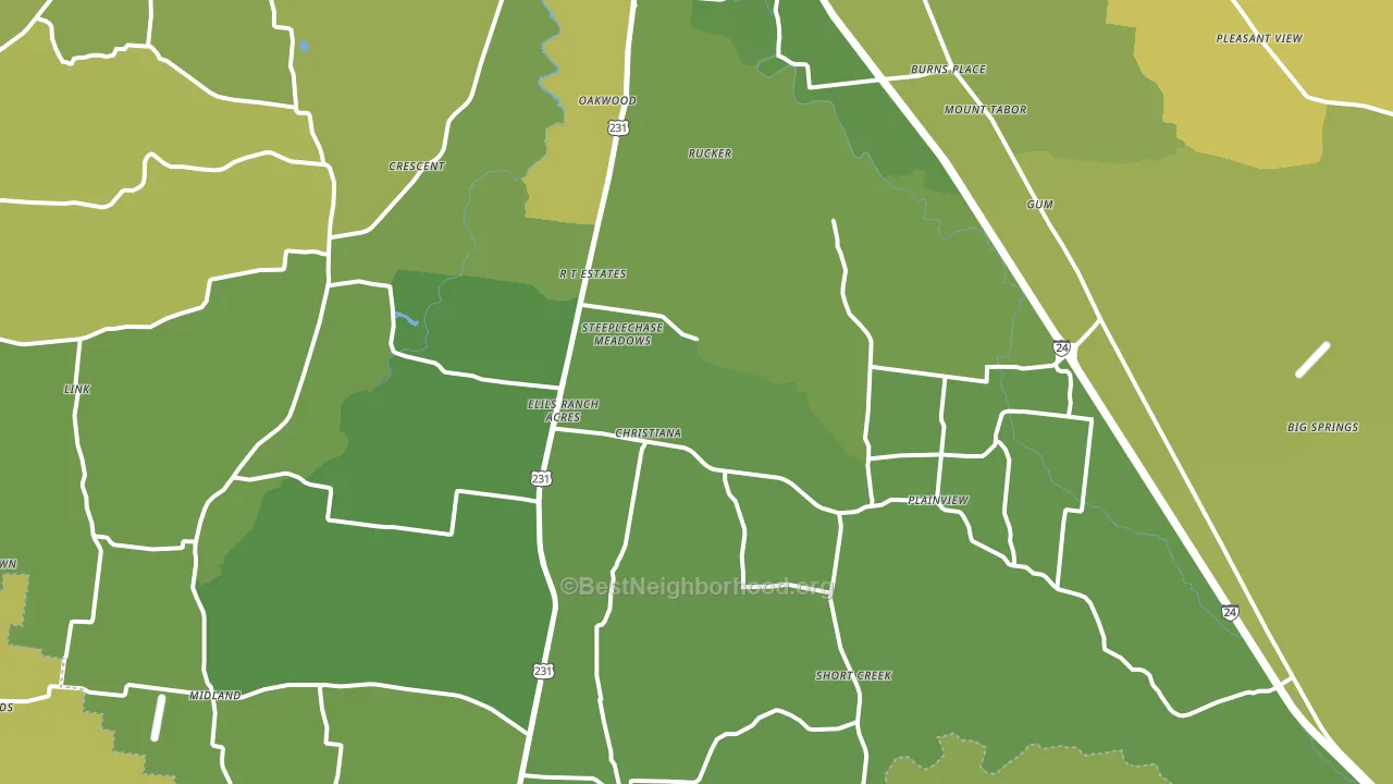 Christiana, TN block-group voter-turnout map