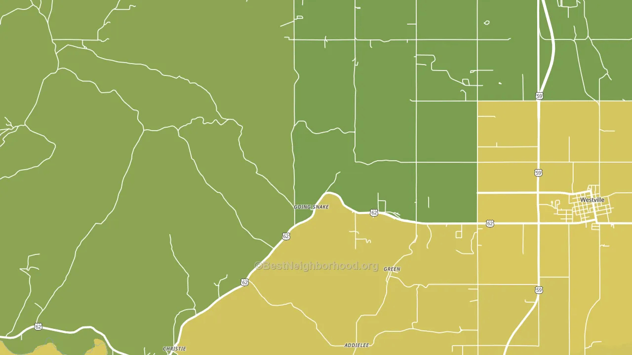 Christie, OK block-group voter-turnout map