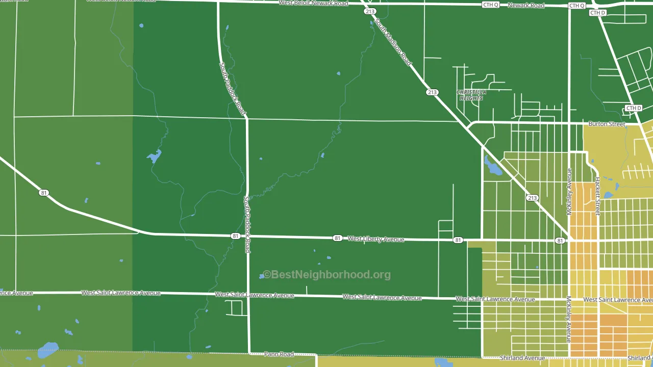 Christilla Heights, WI block-group voter-turnout map