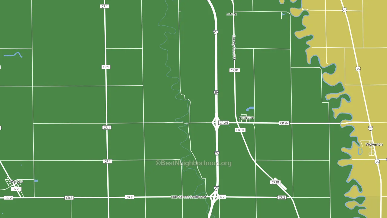 Christine, ND block-group voter-turnout map