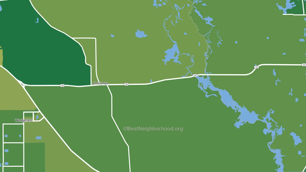 Christmas, FL block-group voter-turnout map