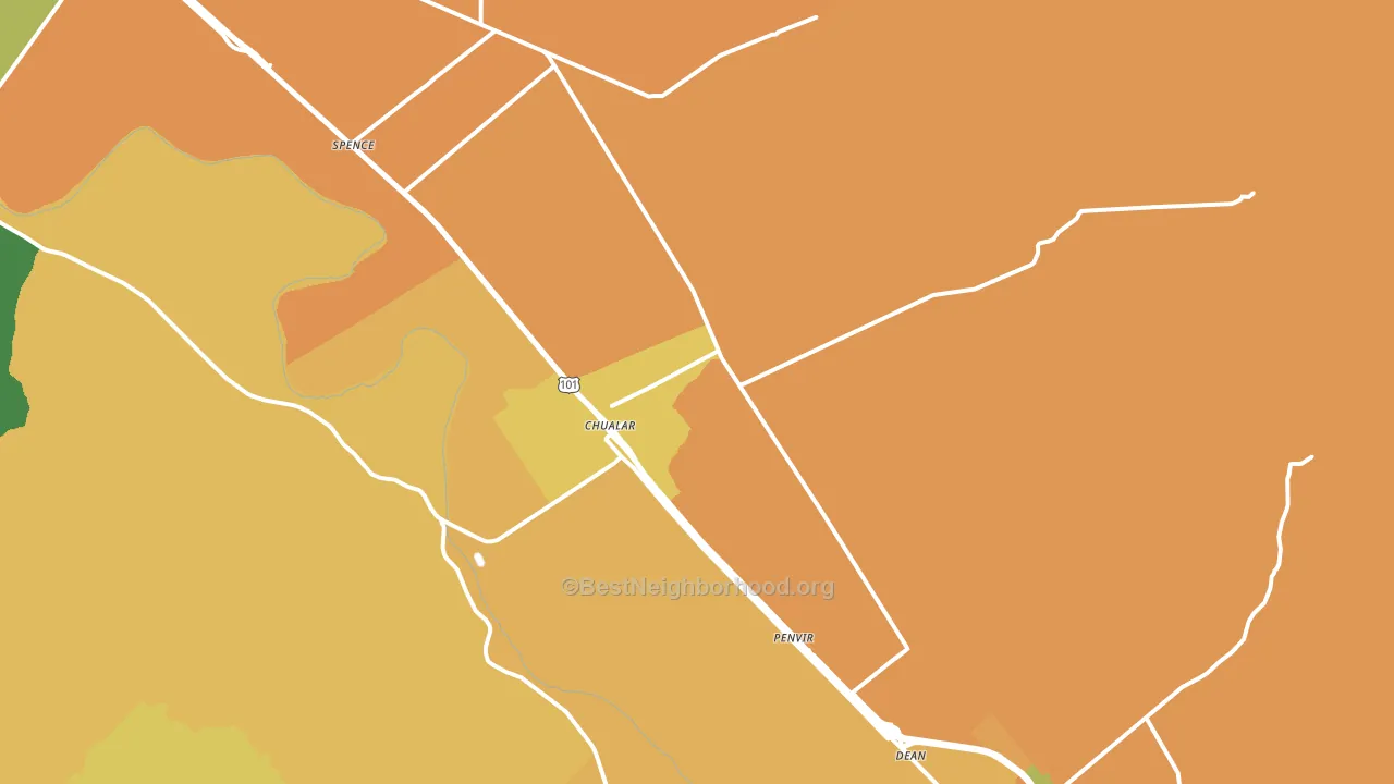 Chualar, CA block-group voter-turnout map
