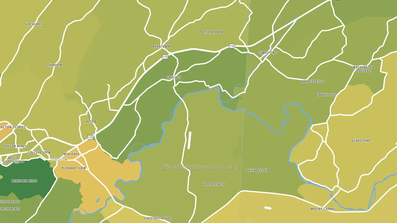 Chuckey, TN block-group voter-turnout map