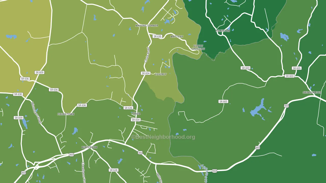 Chula, VA block-group voter-turnout map