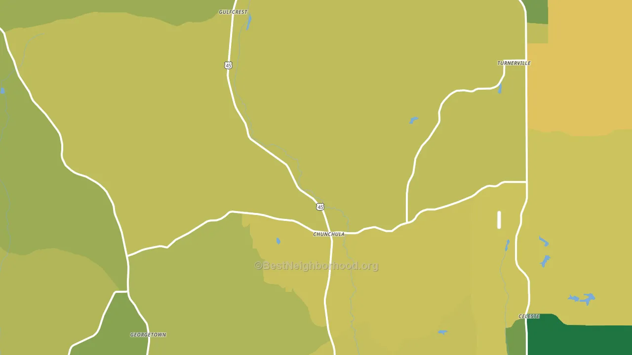 Chunchula, AL block-group voter-turnout map