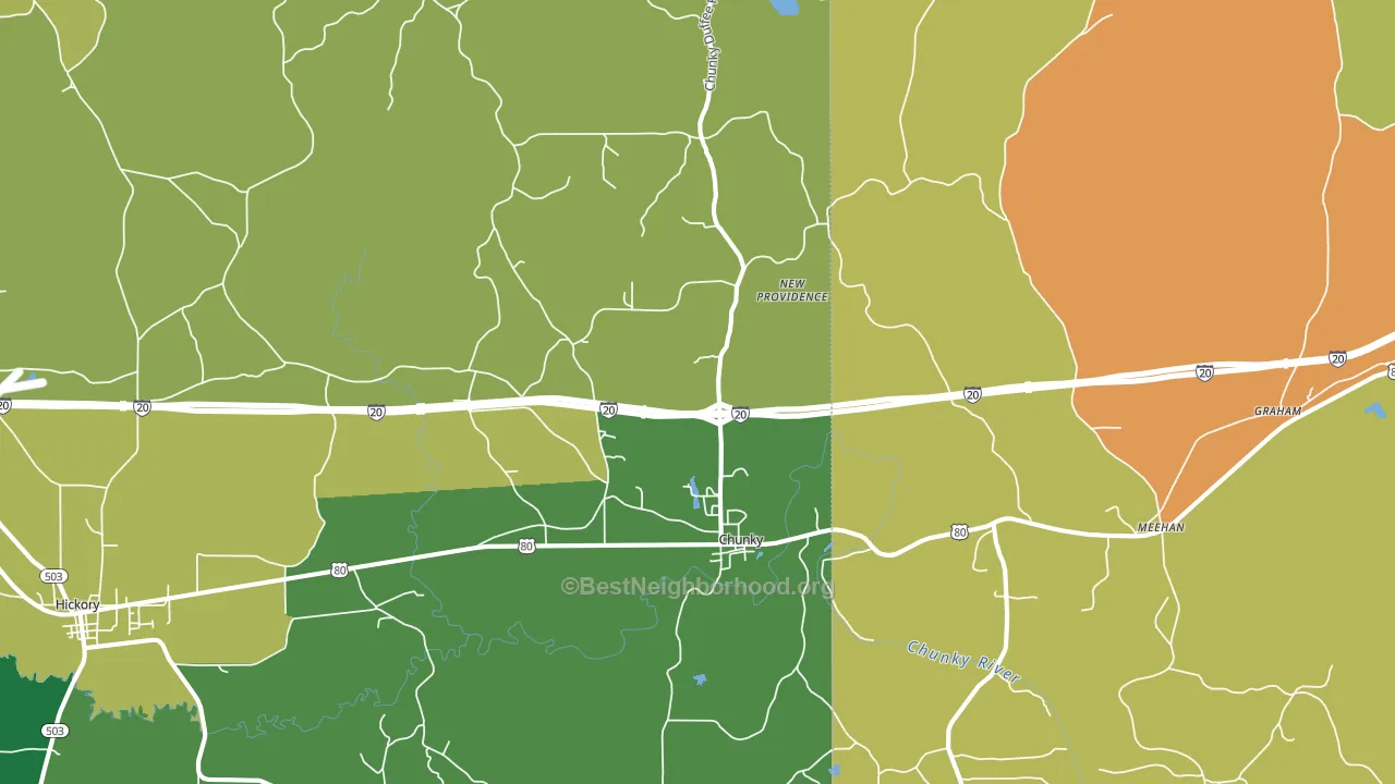 Chunky, MS block-group voter-turnout map