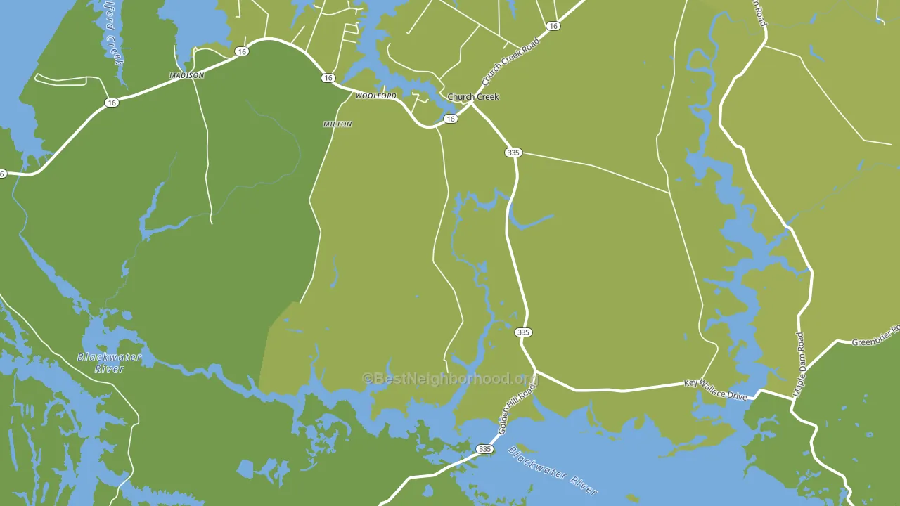 Church Creek, MD block-group voter-turnout map