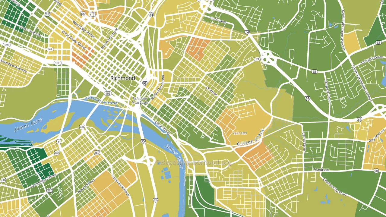 Church Hill, Richmond, VA block-group voter-turnout map