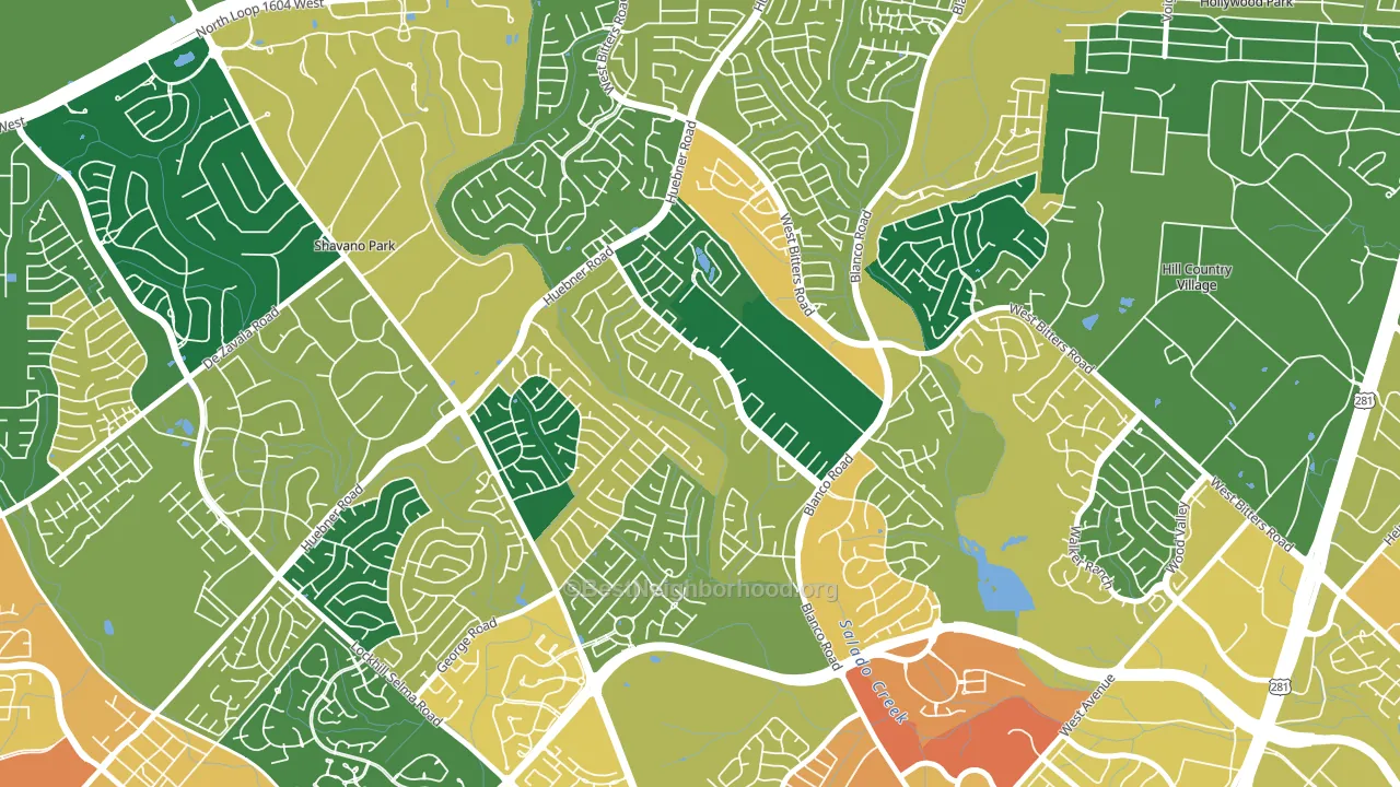Churchill Estates, San Antonio, TX block-group voter-turnout map