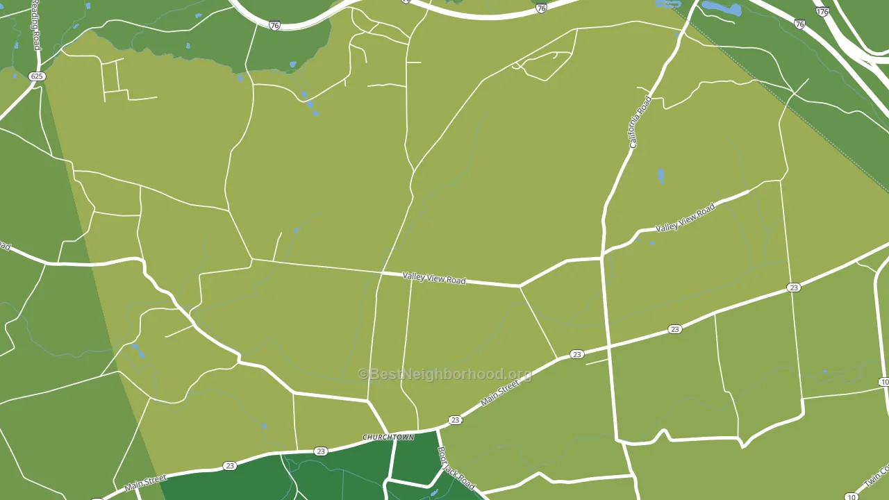 Churchtown, PA block-group voter-turnout map