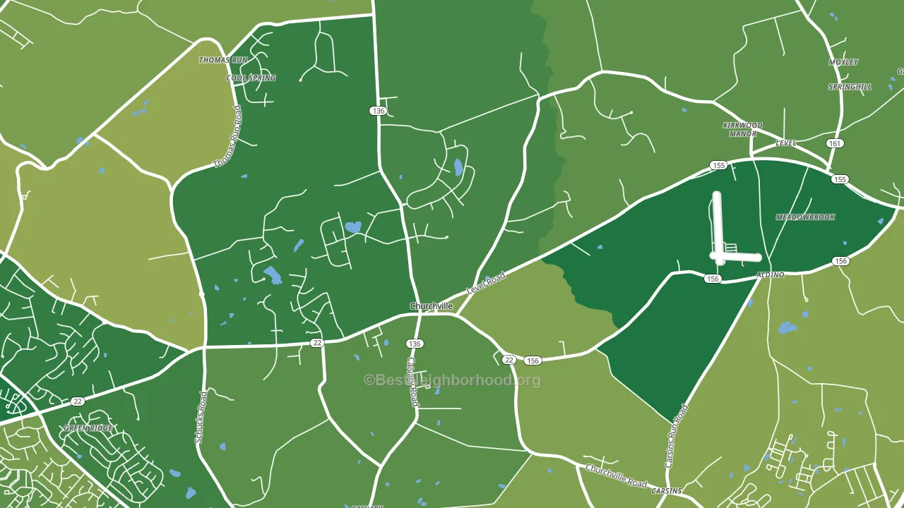Churchville, MD block-group voter-turnout map