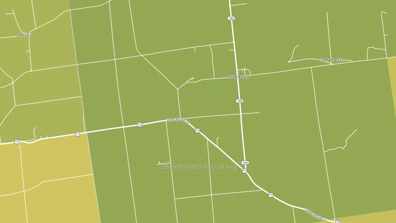 Churubusco, NY block-group voter-turnout map