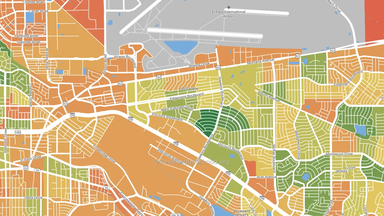 Cielo Vista South, El Paso, TX block-group voter-turnout map