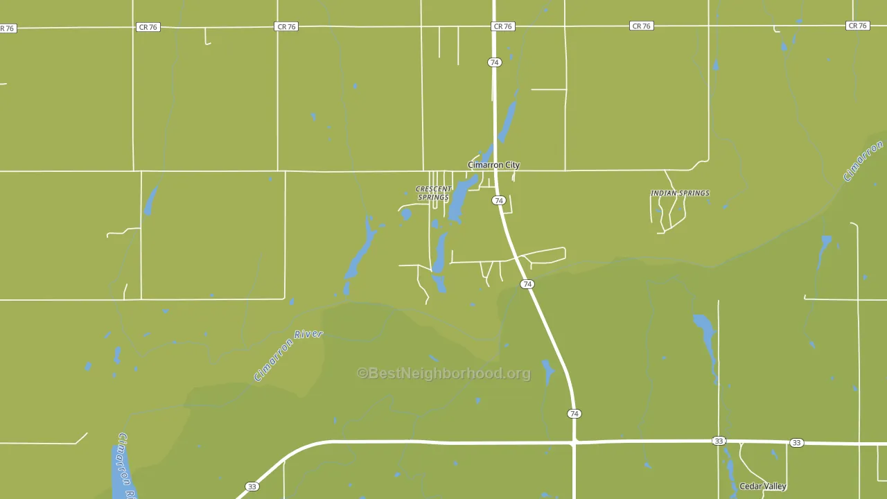 Cimarron City, OK block-group voter-turnout map