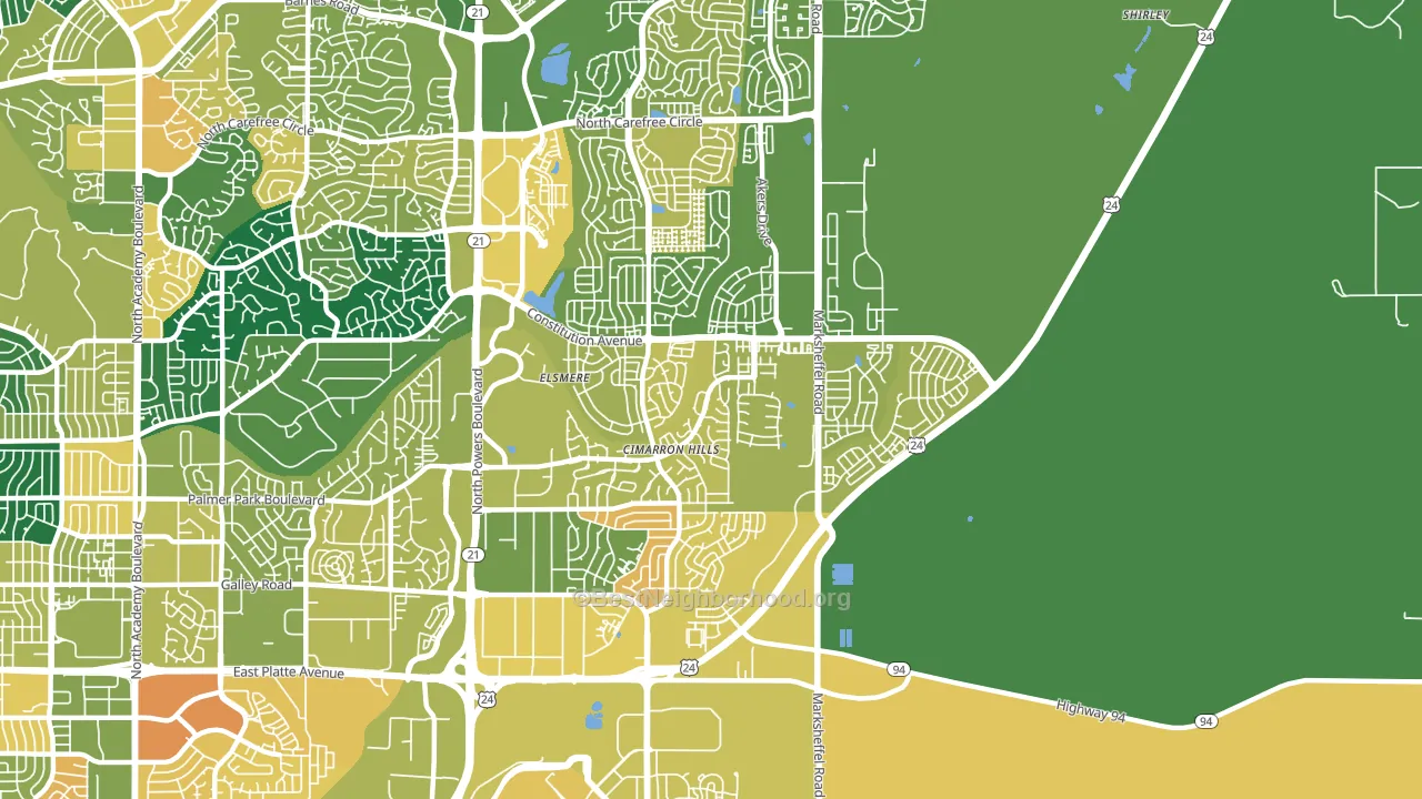 Cimarron Hills, CO block-group voter-turnout map