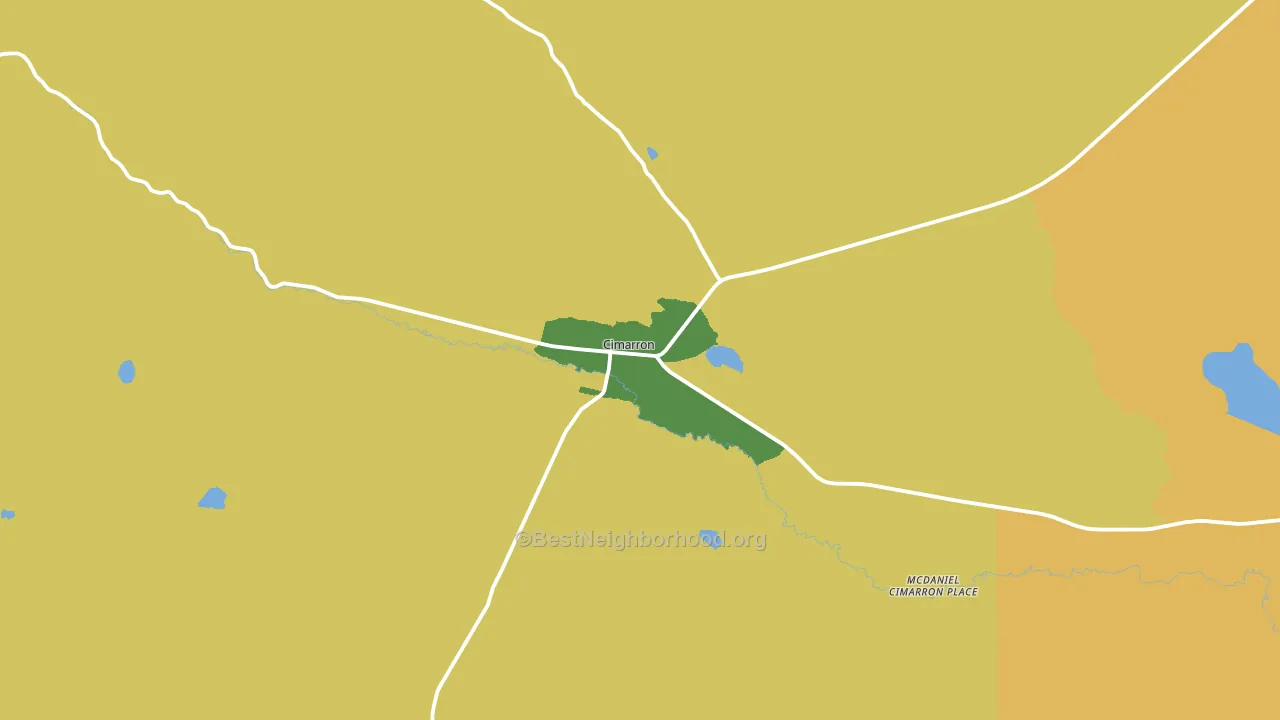 Cimarron, NM block-group voter-turnout map