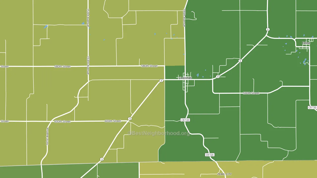 Cincinnati, IA block-group voter-turnout map