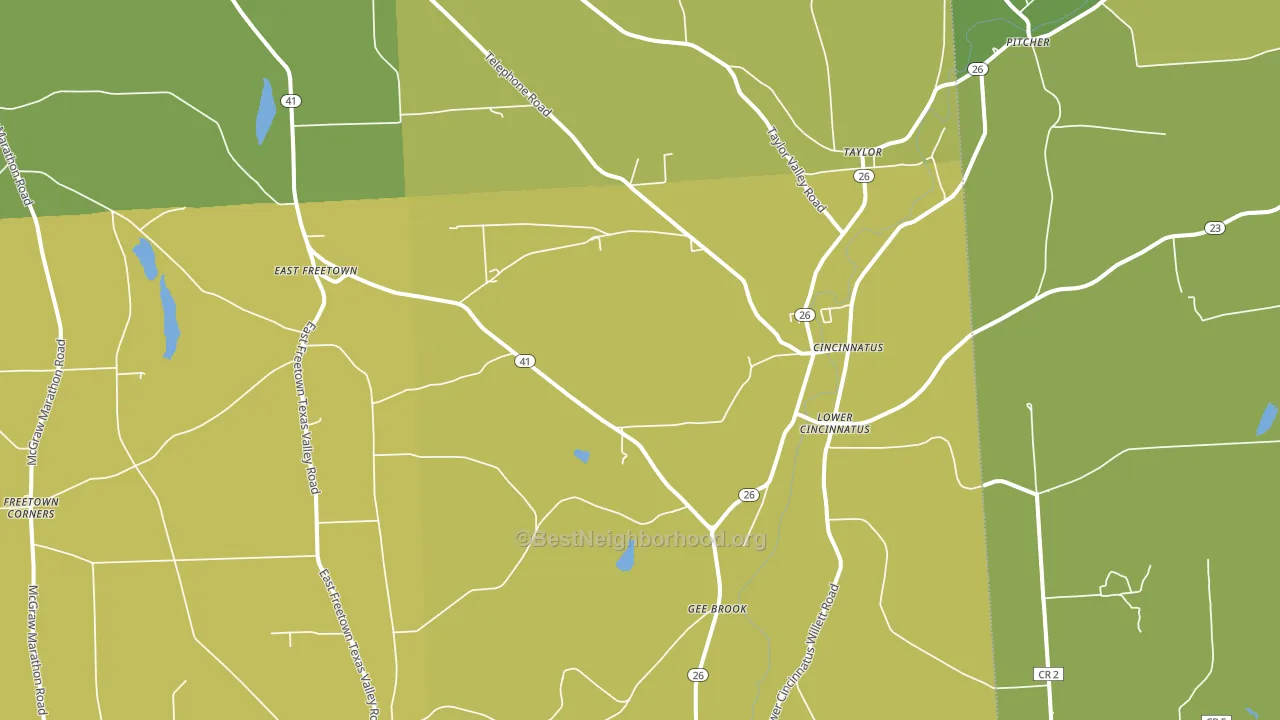 Cincinnatus, NY block-group voter-turnout map