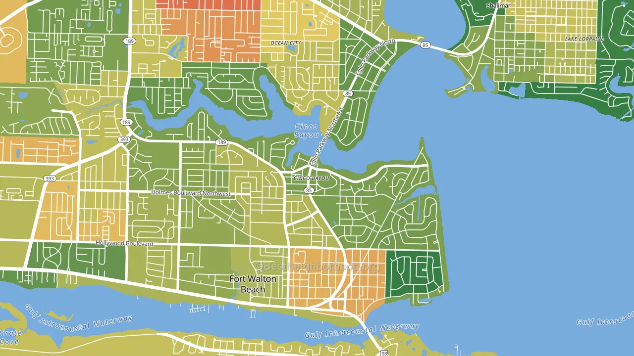 Cinco Bayou, FL block-group voter-turnout map