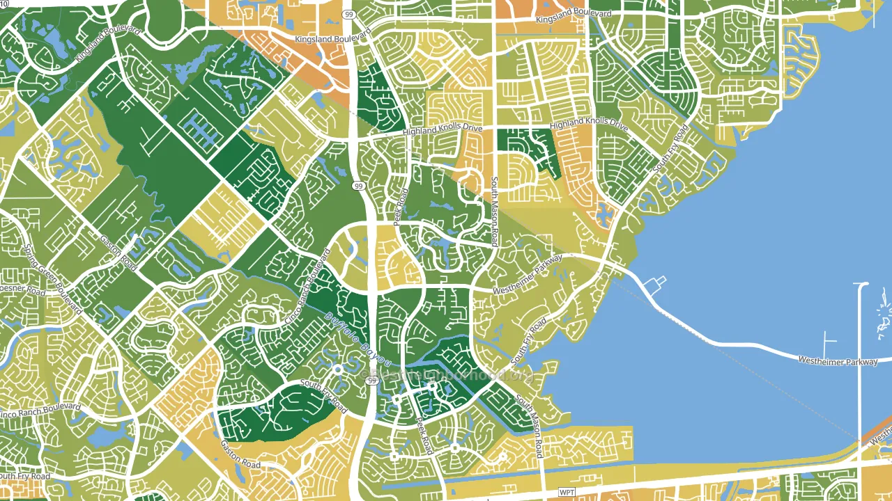 Cinco Ranch, TX block-group voter-turnout map