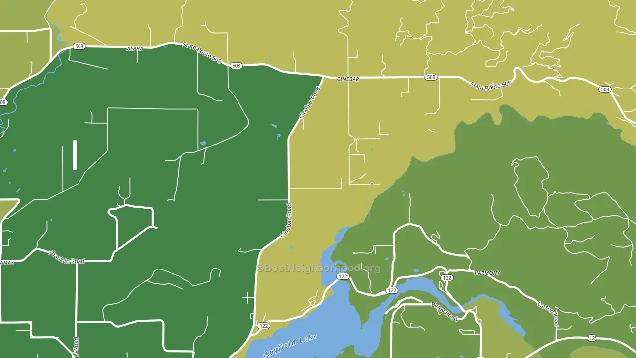 Cinebar, WA block-group voter-turnout map