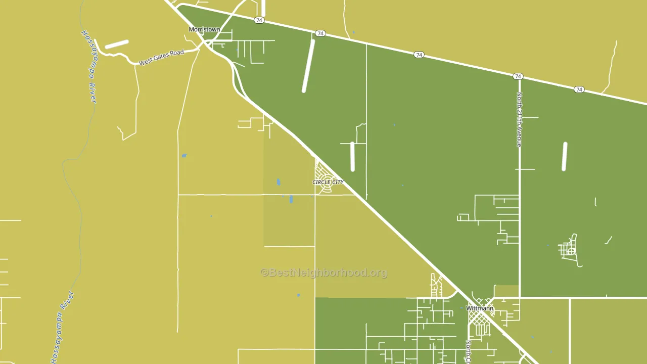 Circle City, AZ block-group voter-turnout map