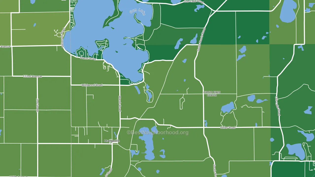 Circle Pine Center, MI block-group voter-turnout map