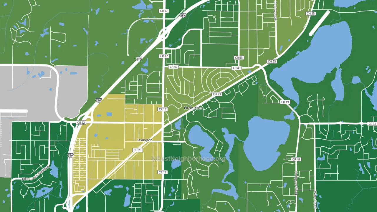 Circle Pines, MN block-group voter-turnout map