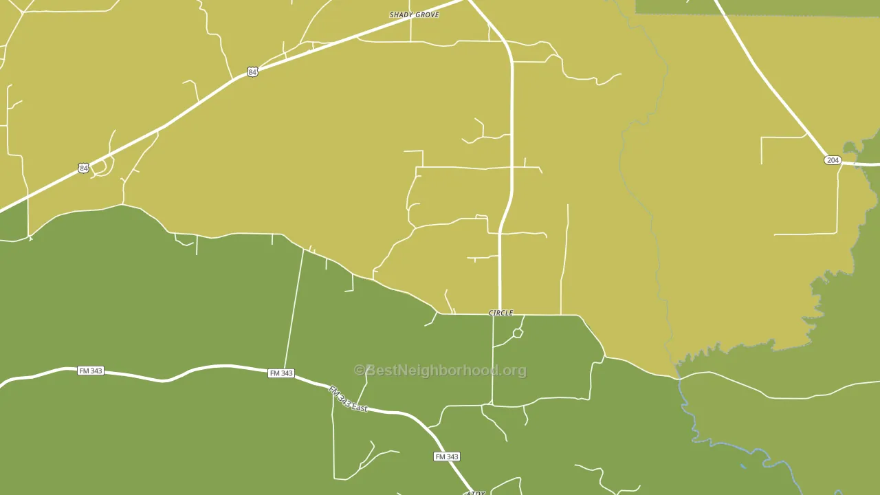 Circle, TX block-group voter-turnout map