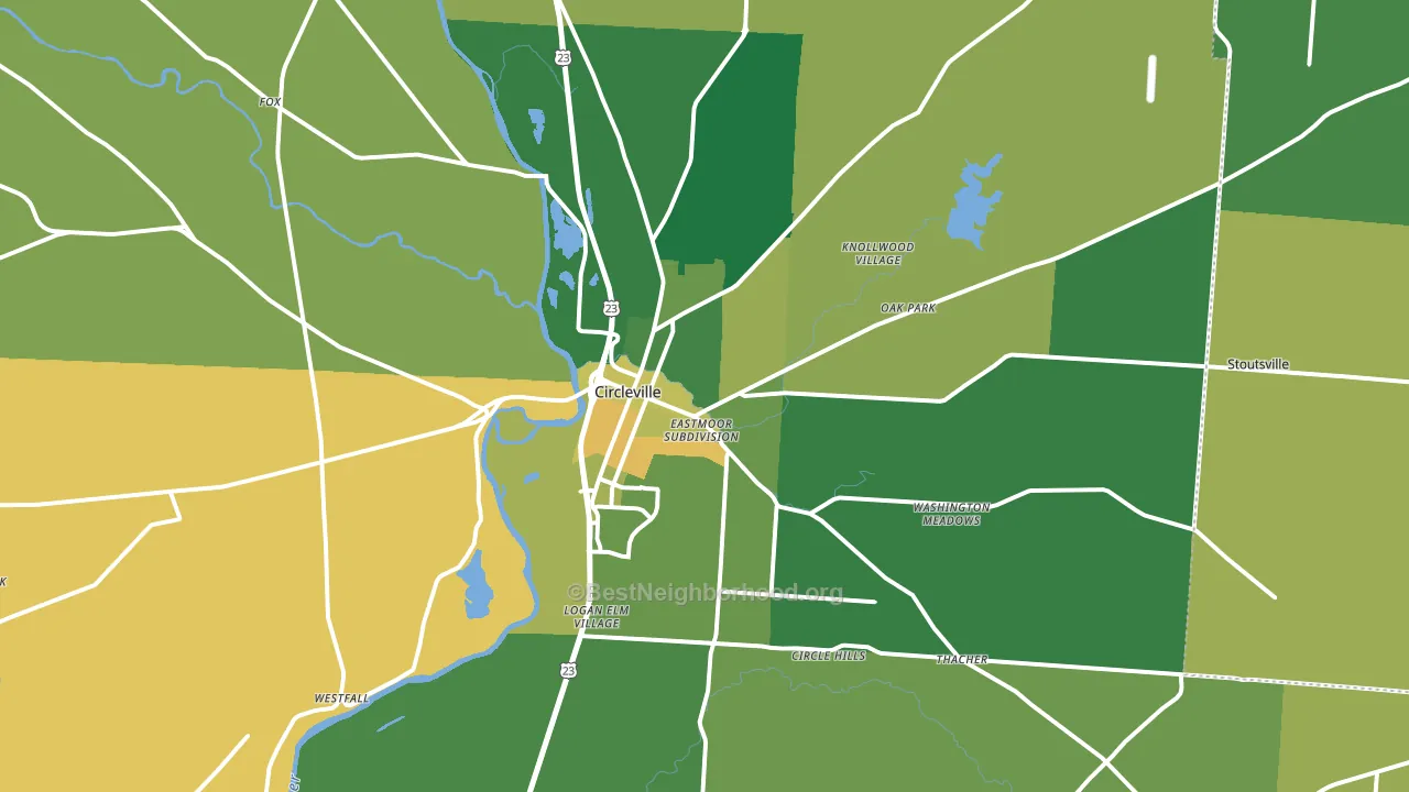 Circleville, OH block-group voter-turnout map