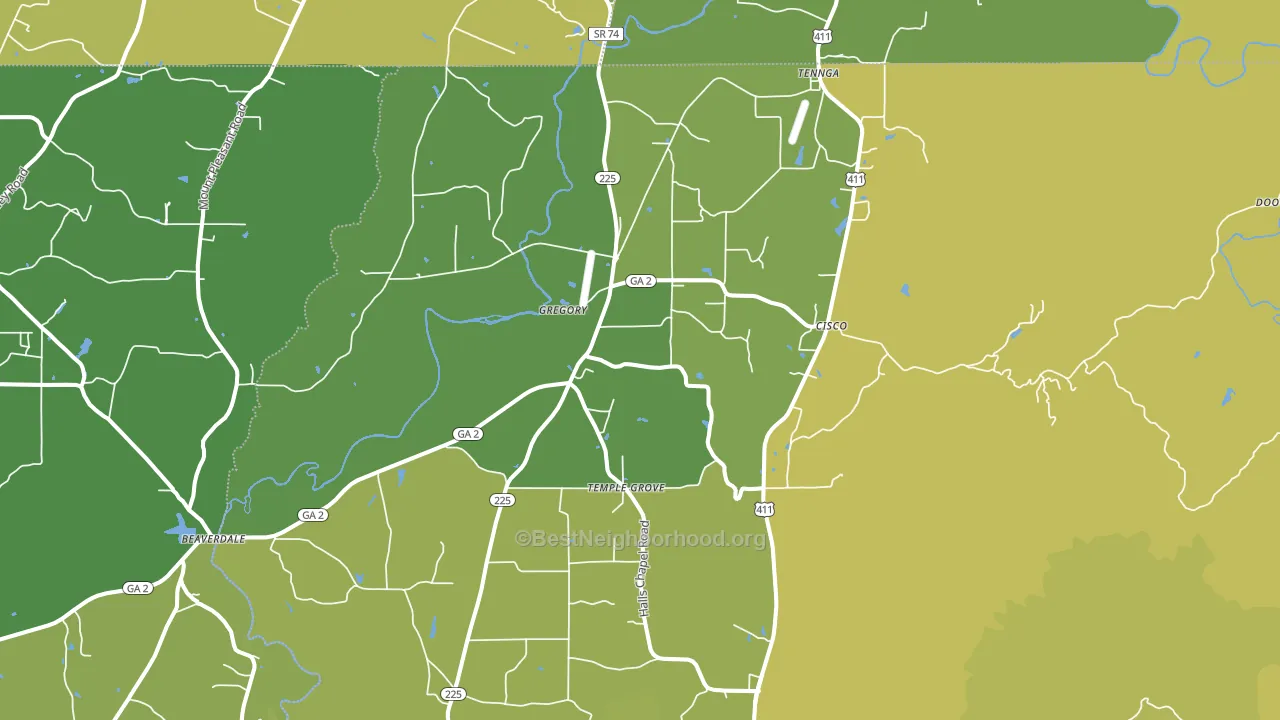 Cisco, GA block-group voter-turnout map