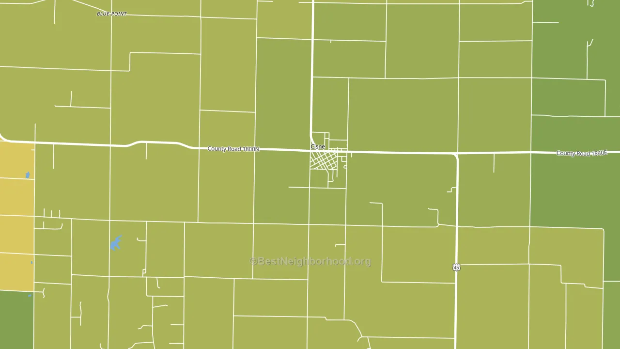 Cisne, IL block-group voter-turnout map