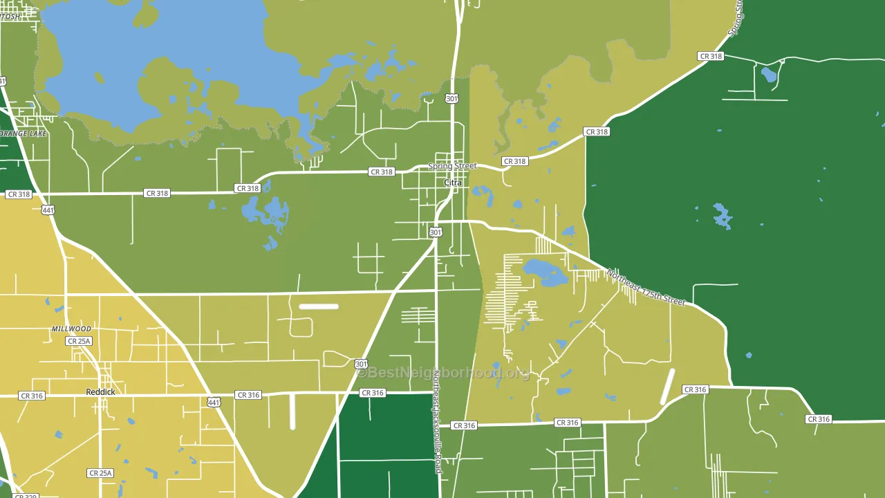 Citra, FL block-group voter-turnout map