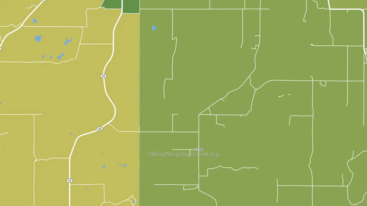 Citra, OK block-group voter-turnout map