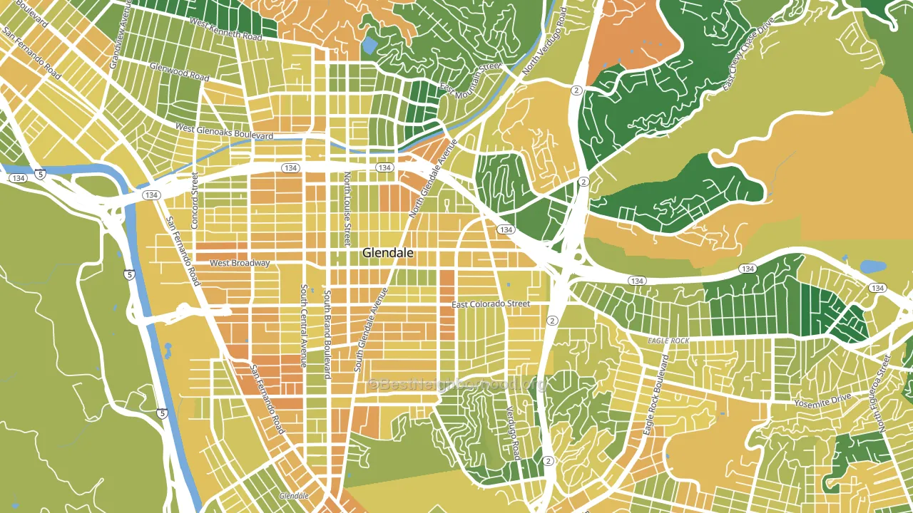 Citrus Grove, Glendale, CA block-group voter-turnout map