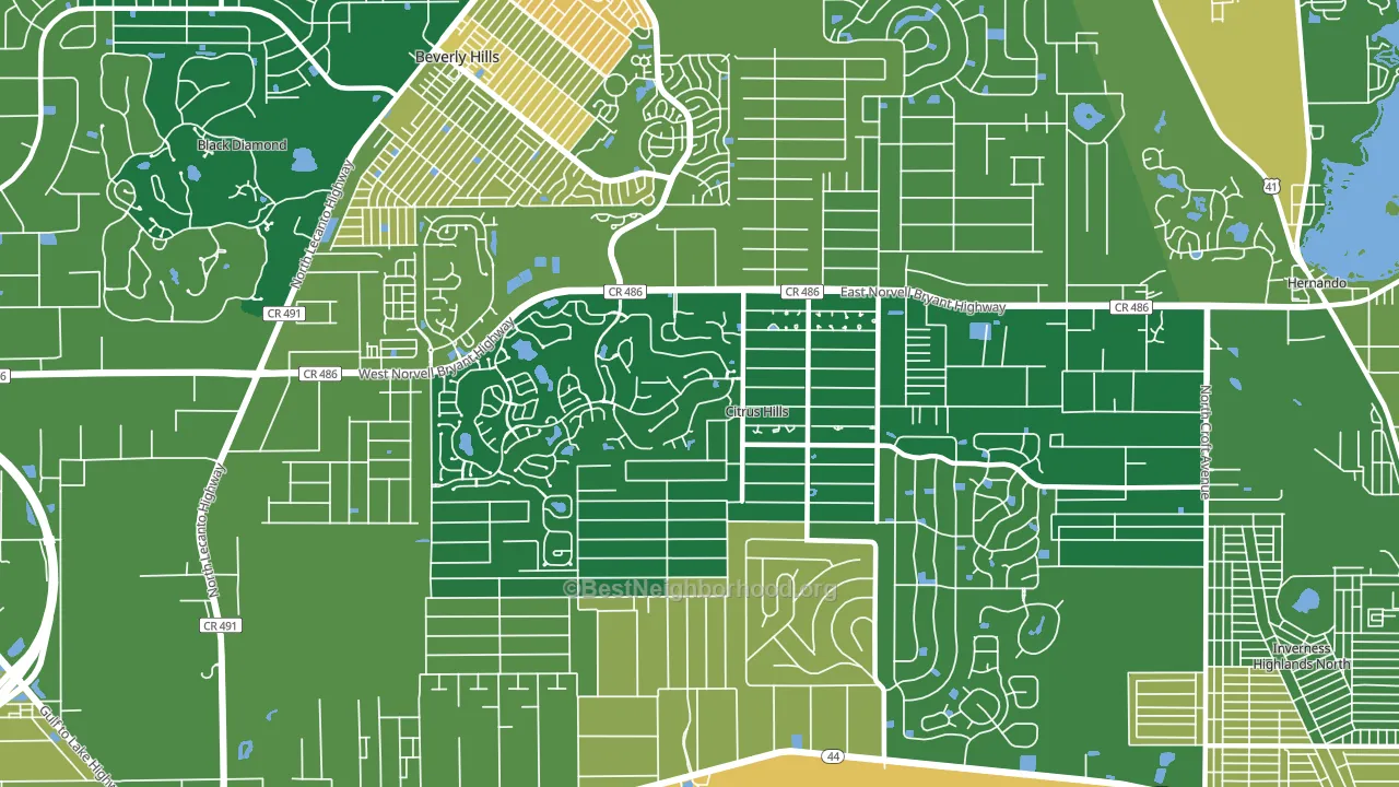 Citrus Hills, FL block-group voter-turnout map