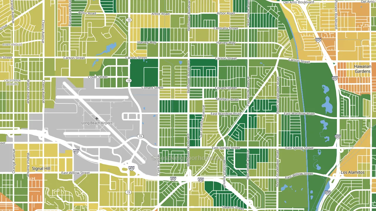 City College Area, Long Beach, CA block-group voter-turnout map