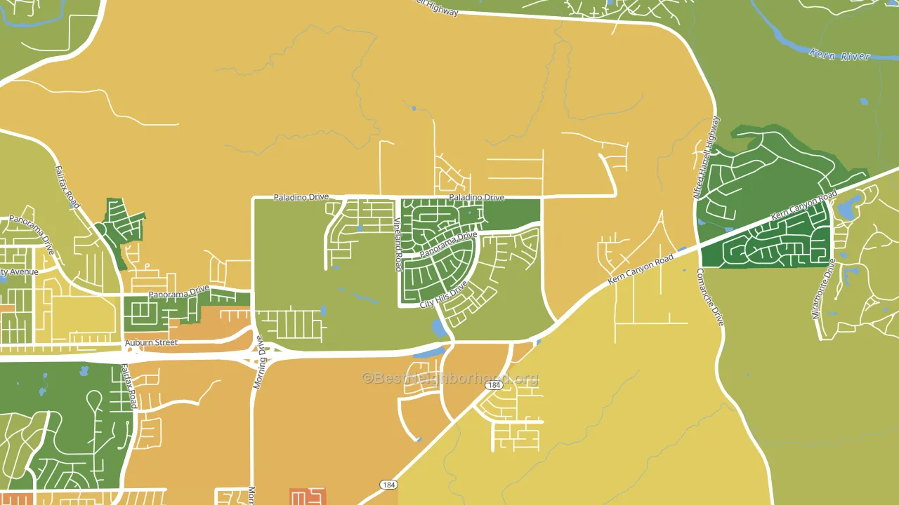 City in the Hills, Bakersfield, CA block-group voter-turnout map