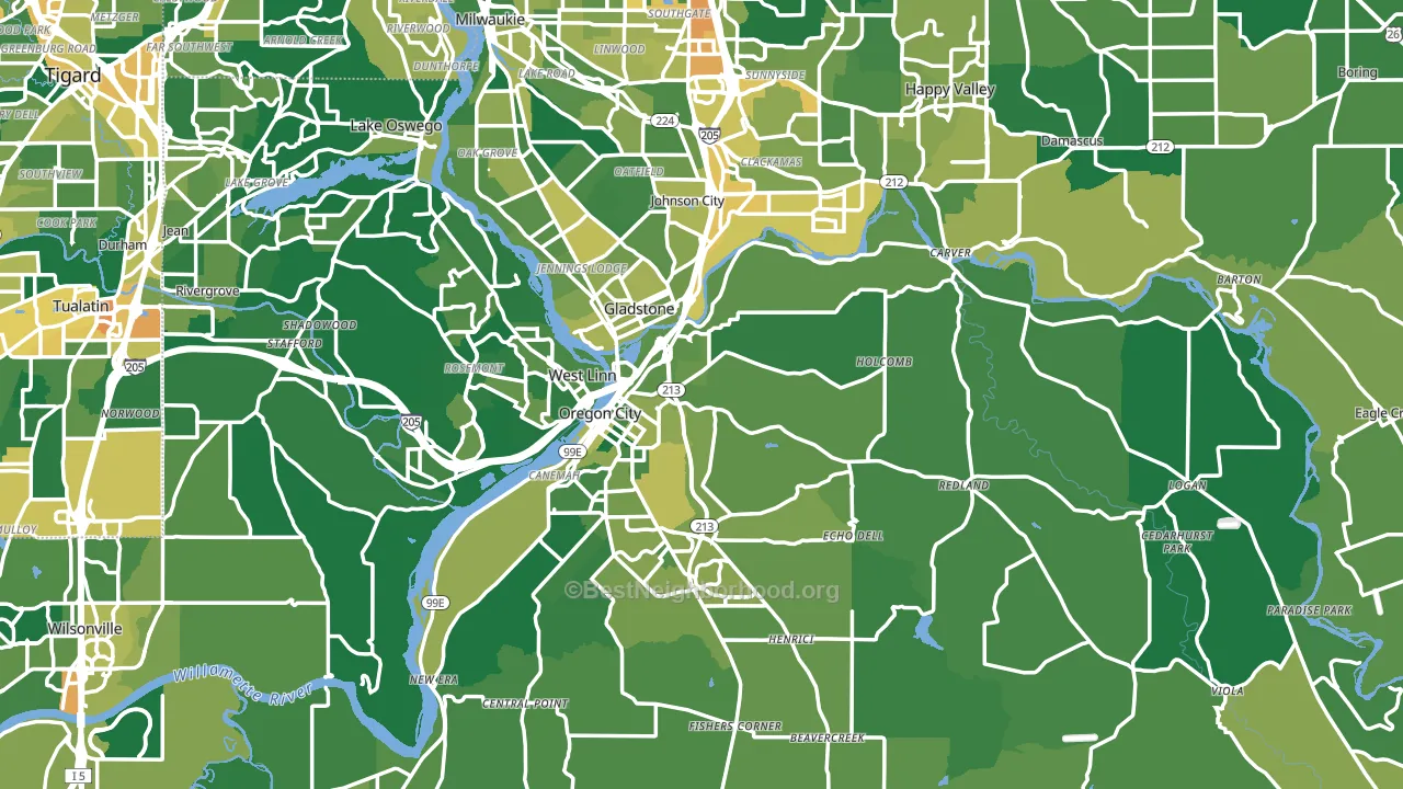 Clackamas County, OR block-group voter-turnout map