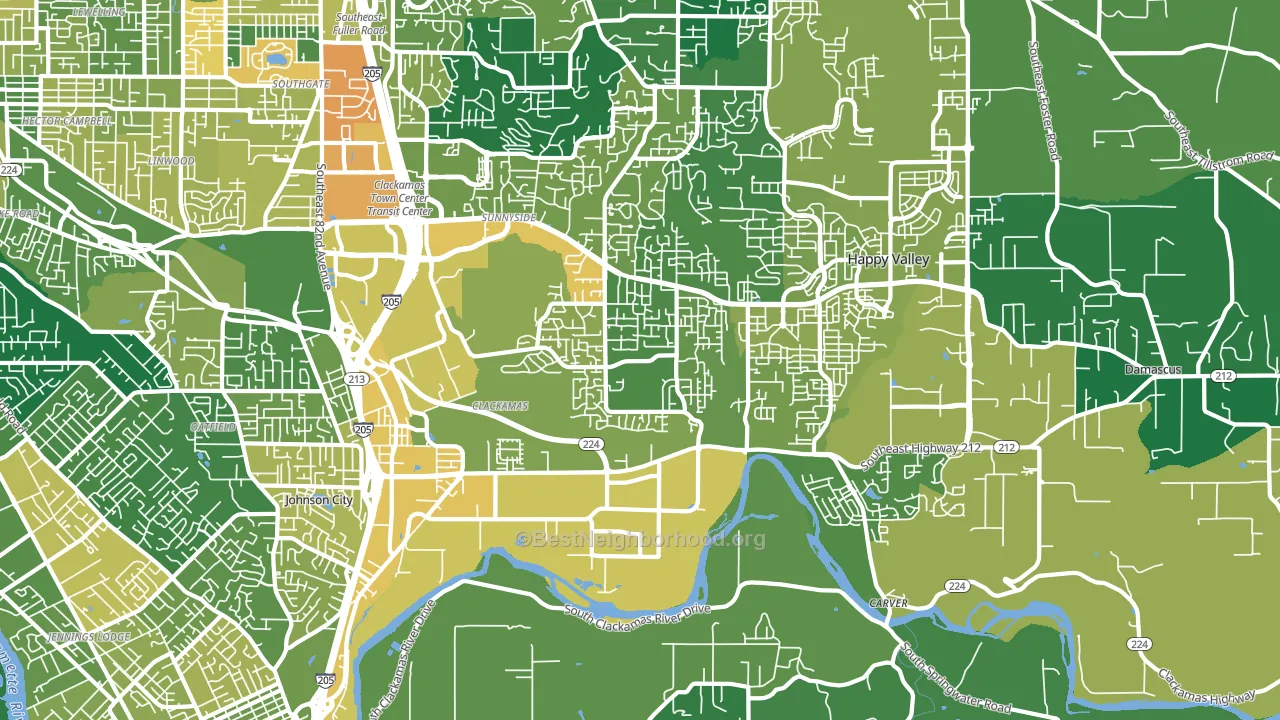 Clackamas, OR block-group voter-turnout map
