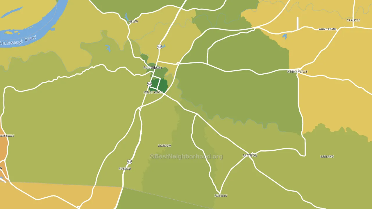 Claiborne County, MS block-group voter-turnout map