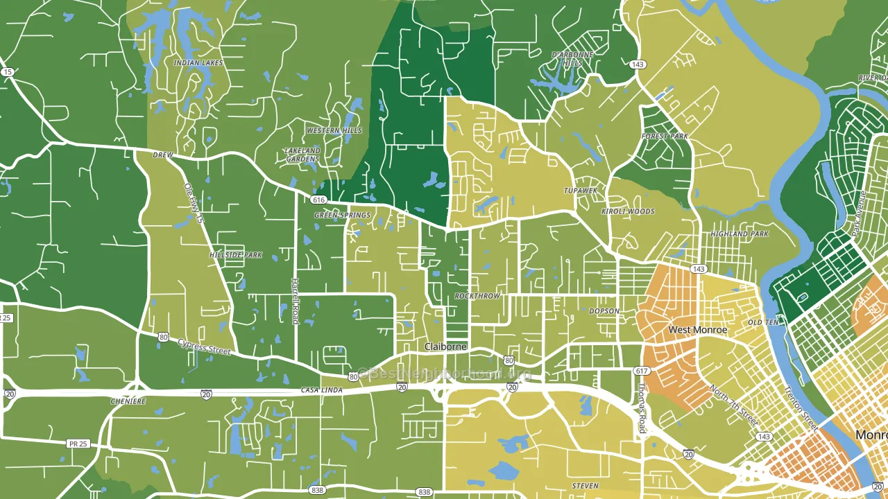 Claiborne, LA block-group voter-turnout map