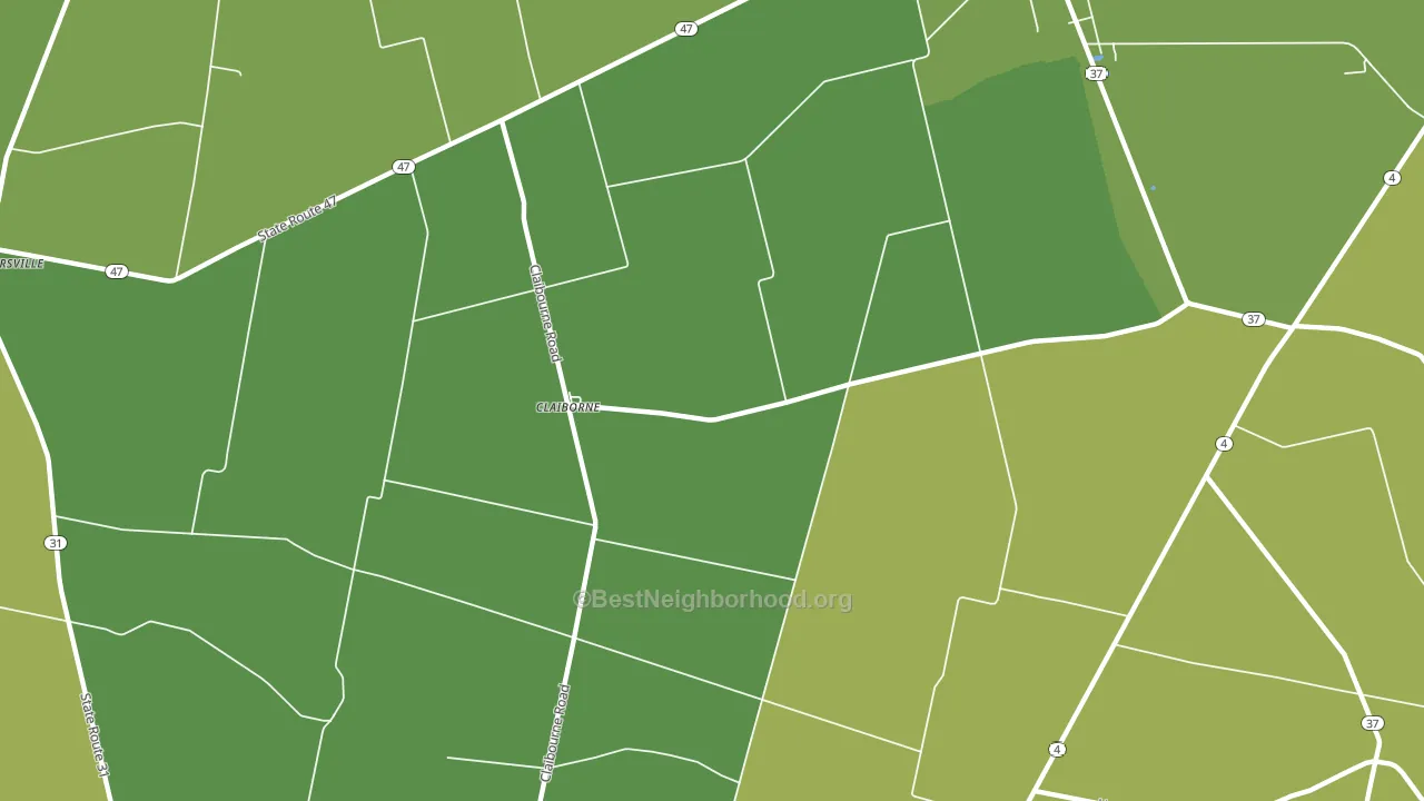 Claiborne, OH block-group voter-turnout map