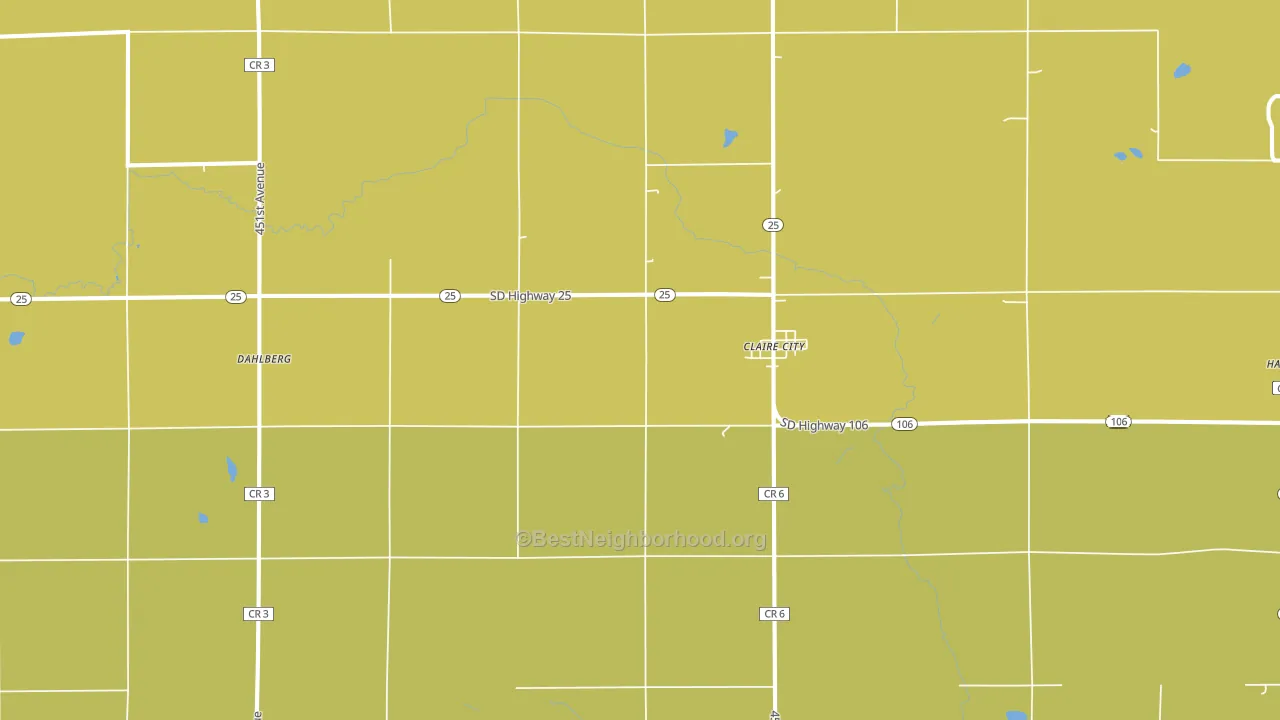 Claire City, SD block-group voter-turnout map