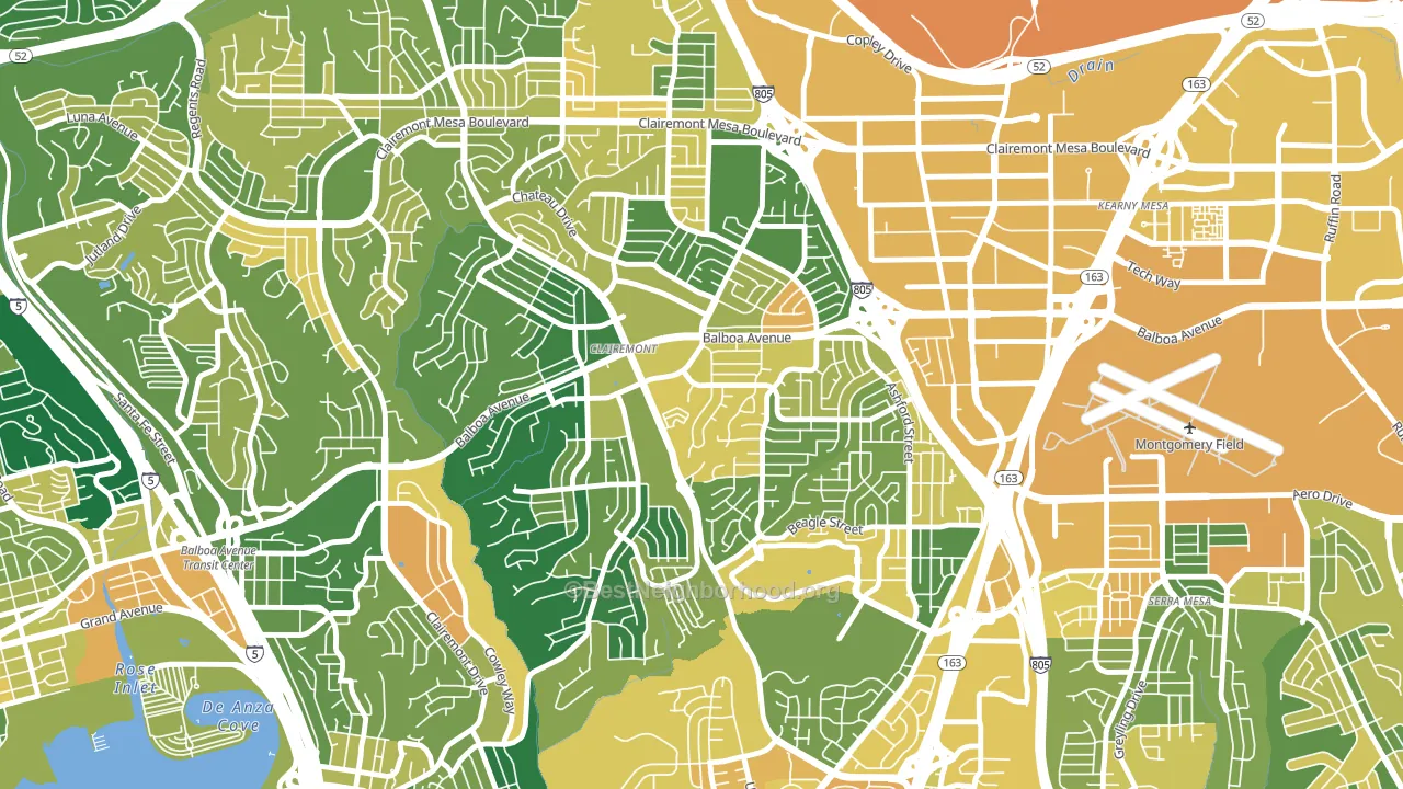 Clairemont Mesa, San Diego, CA block-group voter-turnout map