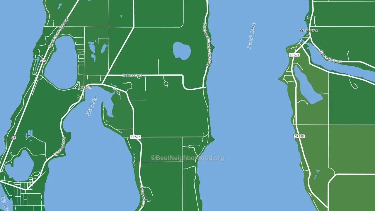 Clam River, MI block-group voter-turnout map