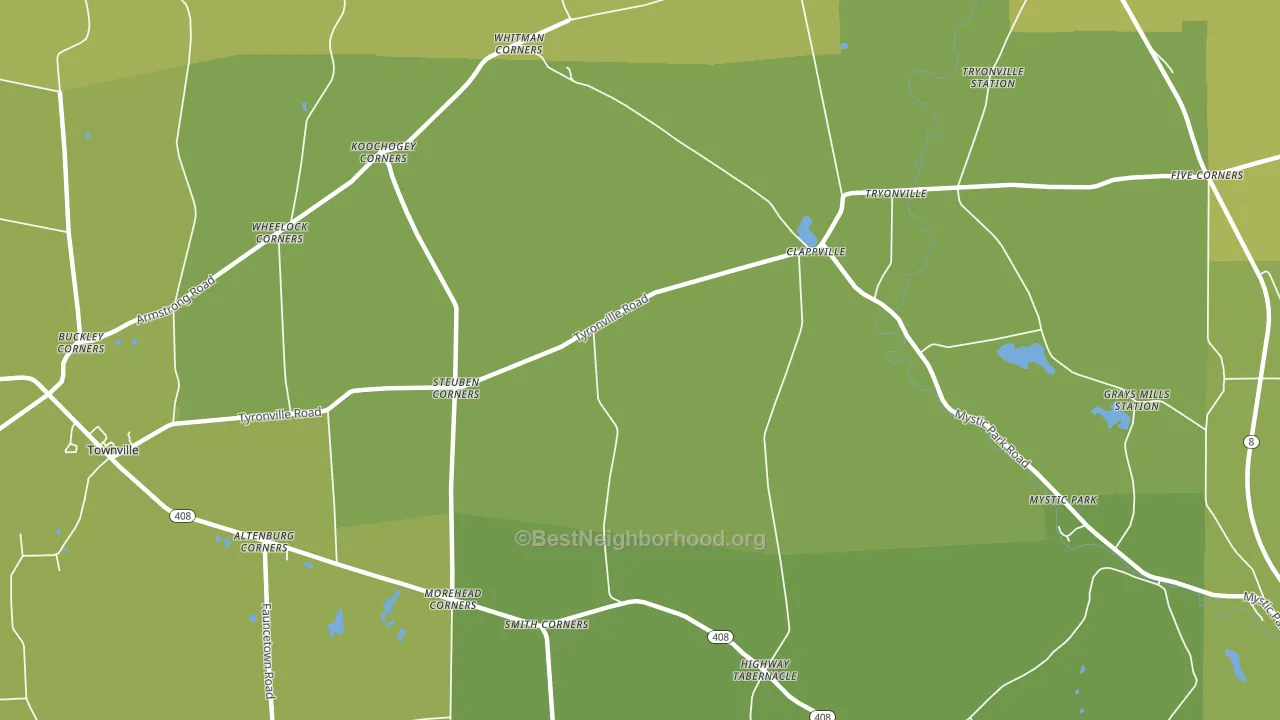 Clappville, PA block-group voter-turnout map