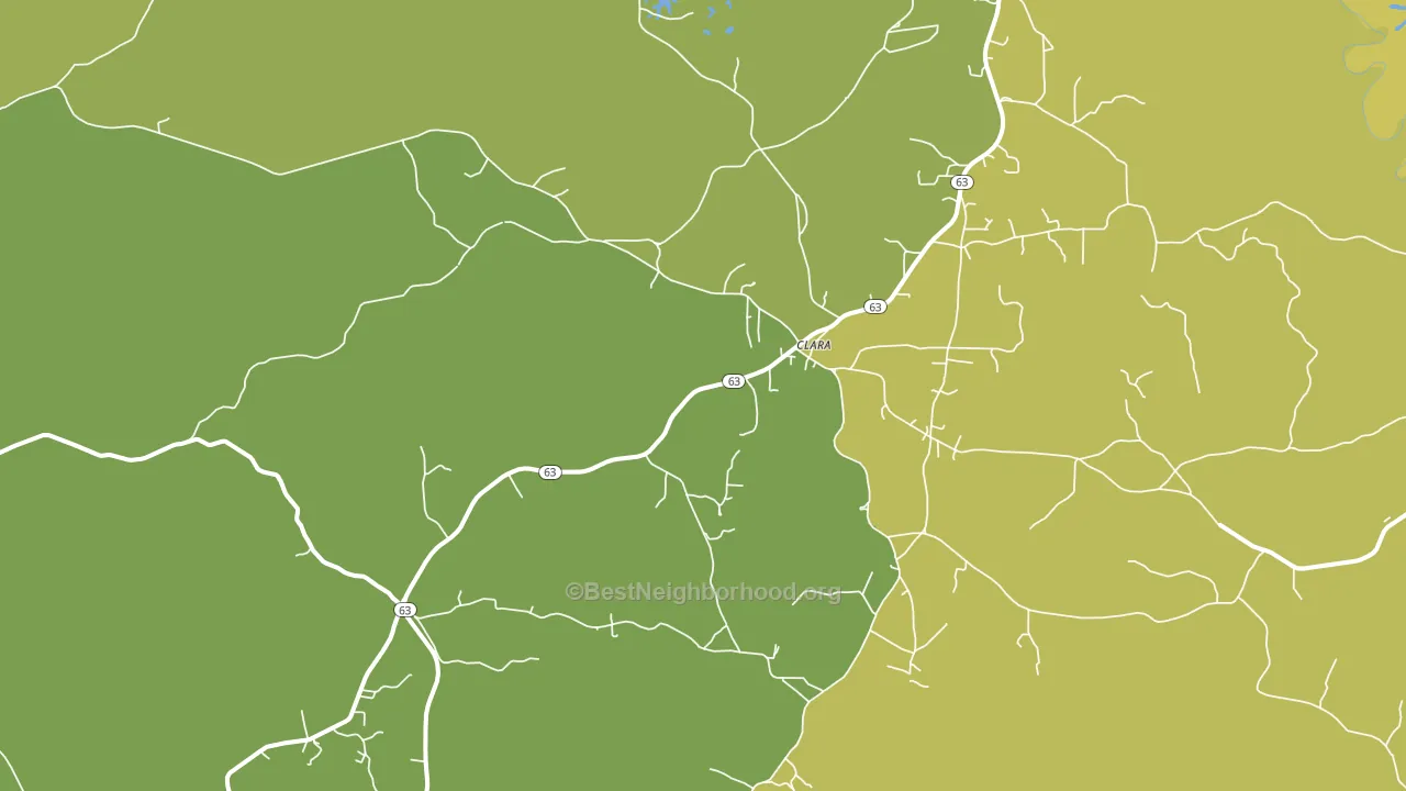 Clara, MS block-group voter-turnout map