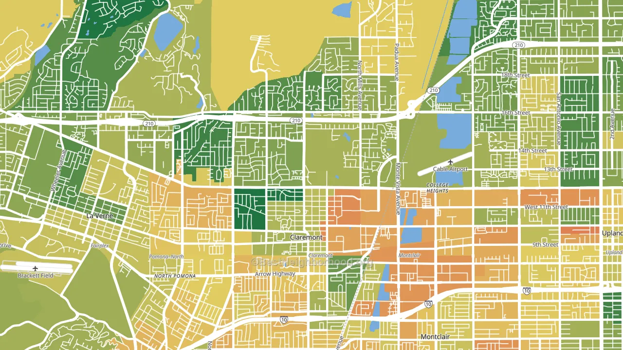 Claremont, CA block-group voter-turnout map