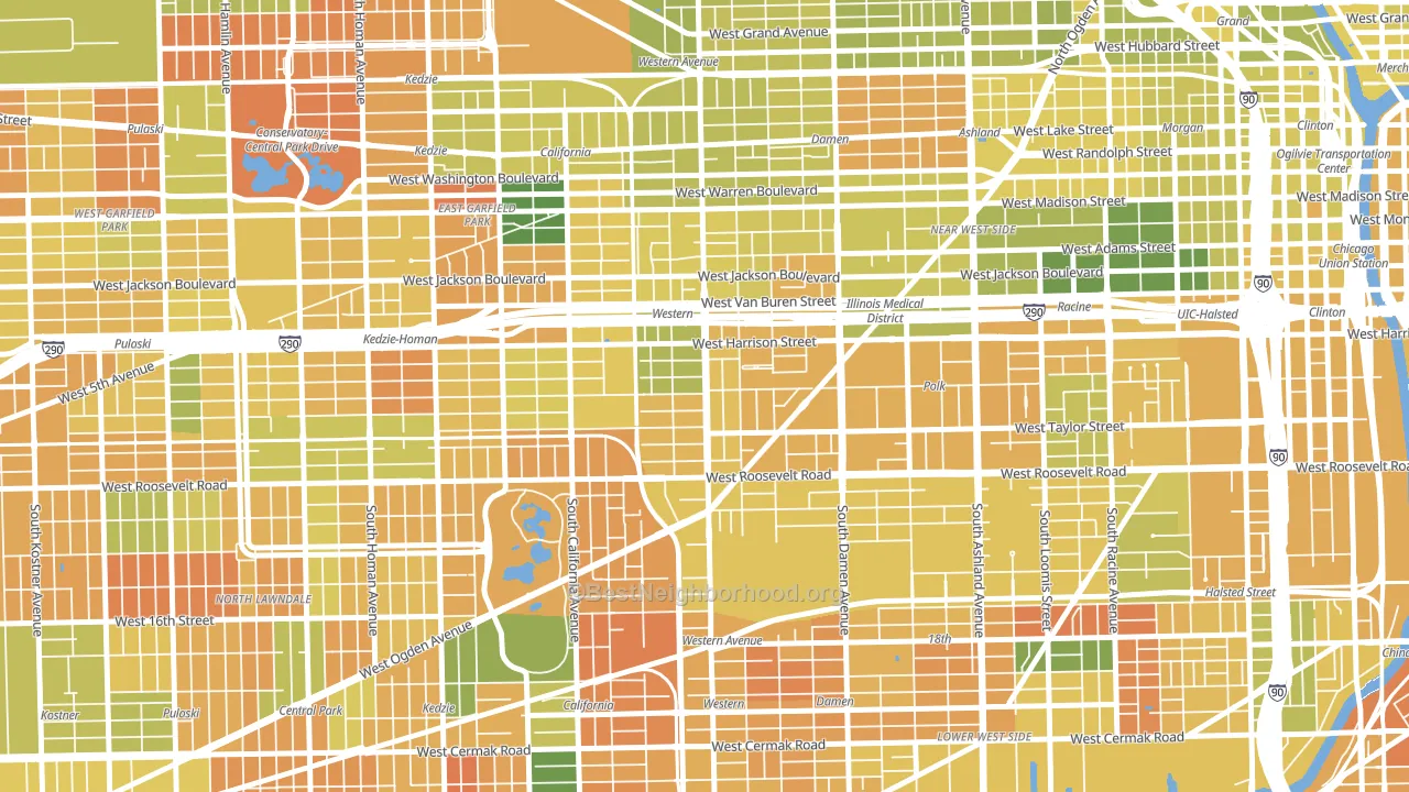 Claremont Cottages, Chicago, IL block-group voter-turnout map